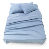 1 x RAW Customer Returns Blumtal Sheet Set - 4 Piece Set, Fitted Sheet for Bed 180, Top Sheet 280x275 2 Pillowcases 50x80cm, Blue - RRP €28.58