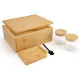 1 x RAW Customer Returns Viking Factory Large Bamboo Box Tray Set Decorative Box Home Storage Reversible Tray and All Accessories 24 x 20 x 11 cm  - RRP €46.99