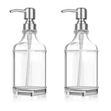 1 x RAW Customer Returns Soap Dispenser Refillable Glass Dispenser 2PCS Soap Dispenser Foam Dispenser for Dishwashing Liquid, Shampoo Lotion, Bathroom Countertop, Kitchen, Laundry Room, Office - RRP €15.7