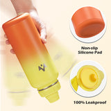 1 x RAW Customer Returns Thermos bottle, AlongSong 1L drinking bottle, stainless steel thermos cup with jumping straw, non-slip silicone base, leak-proof sports insulated bottle drinking bottle for fitness, outdoor yellow  - RRP €17.14