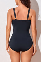 1 x RAW Customer Returns Smismivo Women s Sport One Piece Swimsuit U Neck Tummy Control Swimsuits Swimwear Swimming Suit High Neck Ruched Swimsuits for Women Black - RRP €36.19