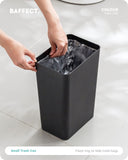 1 x RAW Customer Returns Baffect Push Kitchen Bin with Lid, Plastic Rubbish Bin, Black Rubbish Bin with Top for Kitchen, Bathroom, Bedroom, Living Room, Office, 8L Black  - RRP €23.16