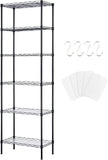 1 x RAW Customer Returns Solerconm Metal Storage Rack 6 Tiers Furniture Storage Cabinet Kitchen Shelf Bathroom for Kitchen Living Room Balcony Closet Pantry Garage Black, 42 x 30 x 160 cm  - RRP €86.36