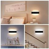 1 x RAW Customer Returns Lightsjoy 28W Dimmable LED Wall Lamp with Remote Control Wall Light Modern Dimmable Black for Staircase Living Room Bedroom Hallway Stairs etc. Warm White, Cold White, Neutral White 2700K-6500K  - RRP €39.99