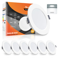 1 x RAW Customer Returns ALUSSO LED recessed spotlight ultra flat 6W 230V ceiling spots IP44 cold white 6500K recessed lights LED installation depth 25.5mm slim ceiling spotlight for bathroom living room, set of 6 - RRP €31.7