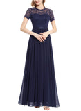 1 x RAW Customer Returns Dressystar Women s Long Lace Dress Bridesmaid Party Maxi Dress, Sea Blue, M - RRP €57.55