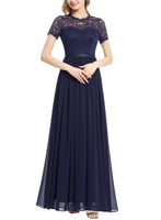 1 x RAW Customer Returns Dressystar Women s Maxi Dress Evening Dresses Elegant Wedding Bridesmaid Festive Party Dress Navy Blue S - RRP €58.74