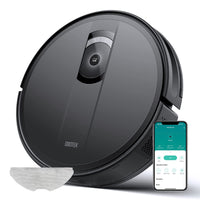 1 x RAW Customer Returns OSOTEK vacuum robot with wiping function, 3500Pa suction power vacuum robot, 150min. running time, Alexa APP voice control, wiping robot for pet hair, carpets and hard floors black  - RRP €221.84