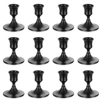 1 x Brand New Sziqiqi Candle Holder Black Candlestick Metal for Wedding Table Centerpieces, Candlestick Candle Holder Taper Candle for Dining Room Coffee Table Decoration, 12 Pieces, Style 2 - RRP €43.31