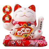 1 x RAW Customer Returns EIAOSI 7 Ceramic Waving Cat Maneki Ornament Feng Shui Decoration Swing Cat,C - RRP €34.94