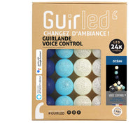 1 x RAW Customer Returns GuirLED - LED cotton balls fairy lights WIFI USB - Voice control - Connected Home - Amazon Alexa Google Assistant - 2xUSB power adapter included - 24 balls 2.4m - Ocean - RRP €44.99