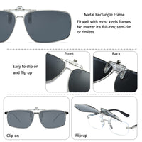 1 x RAW Customer Returns Long Keeper 3 Pairs Polarized Sunglasses Clip for Glasses Wearers Sunglasses Attachment Glasses Polarized, Sunglasses to Clip on Men Women - RRP €25.18