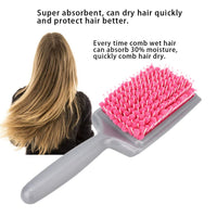 1 x RAW Customer Returns Cocoarm Hairbrush Quick-Drying Hairbrush Comb Anti-Static Water Absorption Hair Care Brush Microfiber Bristles Scalp Massage Brush Pink  - RRP €12.29