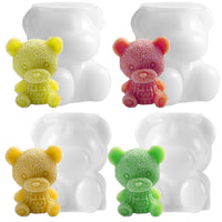 1 x RAW Customer Returns Ice Cube Molds Teddy Bear Silicone Mold 3D Ice Cream Molds Silicone Cake Animal Mold for Coffee Milk Tea Candy Fondant Decoration Pack of 4  - RRP €11.09