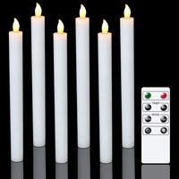 1 x RAW Customer Returns Eldnacele LED candles with timer function, white candles with remote control, flickering flame electric candles set of 6 2 x 25 cm table decoration for party Christmas - RRP €24.19