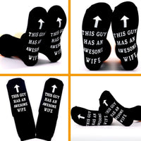 2 x Brand New RSHVSMS Novelty Men Women Funny SocksFun cotton socks, printed with This guy has an amazing wife, women s innovative cotton socks, give women birthdays, Valentine s Day, creative gifts - RRP €55.2