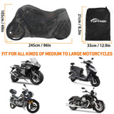 1 x RAW Customer Returns TOPTREK Motorcycle Cover Outdoor Winterproof Waterproof Motorcycle Garage 210T Oxford Fabric XXL Motorcycle Cover for Harley-Davidson, Honda, Suzuki, Kawasaki 245 105 125 cm  - RRP €22.16