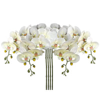 1 x RAW Customer Returns Pack of 4 artificial flower orchid branches, artificial phalenopsis orchid, decorative white flowers, artificial branch decoration, real-touch artificial flowers like real with 9 flowers - RRP €27.22