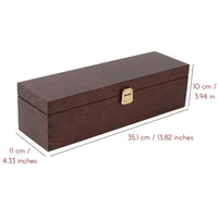 1 x RAW Customer Returns Creative Deco Brown Wine Box Wooden Box Wine box for 1 bottle with lid and closure 35.1 x 11 x 10 cm Perfect for decoupage, storage, decoration or as a gift made of pine wood - RRP €19.1