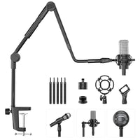 1 x RAW Customer Returns Microphone stand 94CM, adjustable gooseneck microphone arm with 5 8 1 4 adapter, shock absorber, microphone clamp, microphone holder desk for Blue Yeti Nano Snowball Ice video recording etc. - RRP €33.95