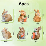 1 x Brand New Pack of 6 Mini Rabbit Figures, Easter Bunny Figures, Garden Decoration, Resin Rabbit Ornament, Rabbit Statue, Decorative Animal Figure, Mini Carrot Rabbit Figure for Christmas, Easter, New Year s Eve - RRP €21.98