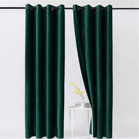 1 x RAW Customer Returns SWECOMZE Set of 1 Velvet Curtains, Blackout Curtains, Opaque Curtains, Room Darkening with Eyelets, Thermal Curtains for Bedroom, Living Room Dark Green, 137 213cm  - RRP €41.14