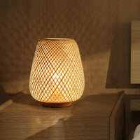 1 x RAW Customer Returns GUANSHAN Bamboo Weaving Lantern Table Lamp Bedside Lamp Japanese Style Night Light Decorative Table Lamp Table Lighting Bamboo Lampshade for Bedroom, Living Room - RRP €36.29