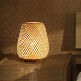 1 x RAW Customer Returns GUANSHAN Bamboo Weaving Lantern Table Lamp Bedside Lamp Japanese Style Night Light Decorative Table Lamp Table Lighting Bamboo Lampshade for Bedroom, Living Room - RRP €36.29