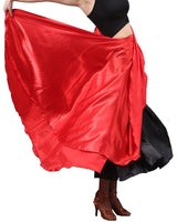 1 x RAW Customer Returns Adult Spanish Bull Dance Skirt Flamenco Two Layer Satin Dress Red Black Inside, Red Black, One Size - RRP €20.0