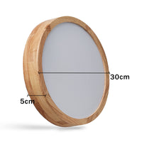 1 x RAW Customer Returns Baerolc LED ceiling light wood, 30 cm round ceiling lamp LED lamp living room 20 W 3000 K warm white ceiling light made of oak round wood lamp for bedroom office kitchen children s room hallway balcony - RRP €40.33