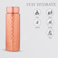 1 x RAW Customer Returns NORMAN JR Copper Water Bottle 400ml - Gift Box of 3, Hammered, an Ayurvedic vessel made of pure copper - helps you drink more water, with many health benefits - RRP €55.37