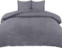 1 x RAW Customer Returns Utopia Bedding Duvet Cover 155 x 220 - Microfibre Duvet Cover Set 155x220 cm and 2 Pillowcases 80x80 cm Grey  - RRP €18.14