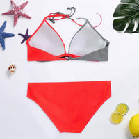 1 x RAW Customer Returns CheChury Women s Bikini Set Push Up Swimwear Two-Piece Swimsuits Beach Ties Top Bikini Bottoms Women Beachwear, B-Pink, XXL - RRP €33.89