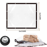 1 x RAW Customer Returns Shengruili Waterproof Transparent Tarpaulin, 3x3m Tarpaulin With Eyelets, Greenhouse Pet Hutch Roof, Weatherproof Tarpaulin Foldable Tarpaulin, PVC Waterproof Rain Cover, Tarpaulin Transparent Tarpaulin - RRP €24.99