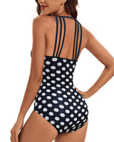 1 x Brand New JFAN Fan one-piece swimsuits for women summer sexy swimsuit women tummy control large size, black polka dots L - RRP €49.99