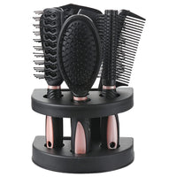 1 x RAW Customer Returns Piece Mirror Hair Comb Set with 5 Hair Brushes for Women Styling Comb Hair Styling Tools Professional Hairdressing Salon Hair Comb and Mirror Kits Haircut Comb Set Brush for Curly Hair Major - RRP €17.03