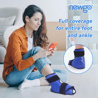 1 x RAW Customer Returns NEWGO cooling cuff foot, cooling shoes, cooling socks feet, ice shoe for injuries, ankles, ice pack, cooling socks, chemotherapy, 1 piece dark blue  - RRP €24.99