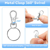 1 x RAW Customer Returns 120 pieces key ring set with 30 pieces key rings with chain, 30 pieces key ring carabiners, 30 pieces split rings and 30 pieces screw eye pins for DIY key crafts silver . - RRP €6.02