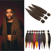 3 x Brand New 3PCS Afro Braiding Hair Braids Extensions Soft Natural Hairpiece Pre-stretched Hair Extensions Synthetic Hair like Real Hair 90g PCS 65cm 270g Natural Black-Coffee Brown - RRP €54.0