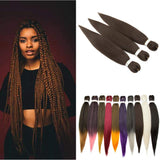 3 x Brand New 3PCS Afro Braiding Hair Braids Extensions Soft Natural Hairpiece Pre-stretched Hair Extensions Synthetic Hair like Real Hair 90g PCS 65cm 270g Natural Black-Coffee Brown - RRP €54.0