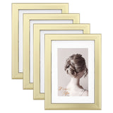 1 x RAW Customer Returns Egofine picture frames 15x20 set of 4, robust wooden composite photo frames with real glass - horizontal or vertical for wall hangings or table decoration, gold - RRP €24.19