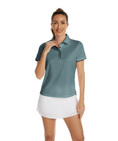 1 x Brand New igeekwell Polo Shirt Women s Short Sleeve Golf T-Shirts Outdoor Sports Leisure Shirt Tennis Summer Polo Shirt Watermelon Flour L - RRP €26.21