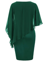 1 x RAW Customer Returns Hanna Nikole Plus Size Sheath Dress Women s Stretch Tunic Dress Dark Green 52 - RRP €51.99