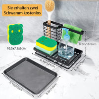 3 x RAW Customer Returns Ventdest Sink Organizer, Black Sink Organizer with Drip Tray for Kitchen Bathroom, Sink Caddy Sink Organizer for Sponge Give Two Way , Dish Soap, Dishcloth, Brush - RRP €36.3