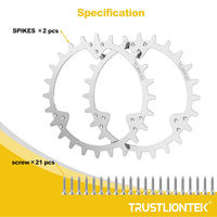 1 x RAW Customer Returns TRUSTLIONTEK Robotic Lawnmower Traction Device, Toothed Spikes, Compatible with Husqvarna Robotic Lawnmowers, Wheel Size 252mm. - RRP €28.8