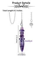 2 x Brand New Jovivi Gemstone Pendulum Esoteric Amethyst Pendant Made of Resin Radiesthesia Meditation Tensor Crystal Pendulum with Chain - RRP €50.4