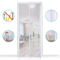 1 x RAW Customer Returns Apalus fly screen door, magnetic insect protection 90x200cm, the magnetic curtain is ideal for the balcony door, cellar door and patio door, easy adhesive installation without drilling, cannot be shortened, white - RRP €20.23