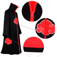 1 x RAW Customer Returns Akatsuki Coat for Adults Men Women Cosplay Itachi Costume 181 185 with 8 Pieces Akatsuki Costume Accessories Rings Necklace Uchiha Itachi Cosplay Anime Akatsuki Cape Halloween for Adults XXL  - RRP €20.16