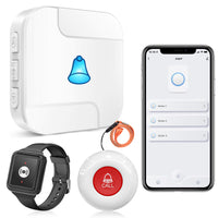 1 x RAW Customer Returns ChunHee WiFi Emergency Button for Elderly, Emergency Alarm System for Elderly, Patients, Disabled Elderly, 1 Receiver 1 Button 1 Bracelet Only Supports 2.4GHz Wi-Fi  - RRP €55.88