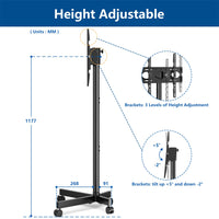 1 x RAW Customer Returns RFIVER TV stand rollable with wheels for 23-55 inch plasma LCD LED televisions, TV stand, mobile TV trolley, height-adjustable, TV stand trolley, holds 40 kg, VESA 400 x 400 mm - RRP €54.99